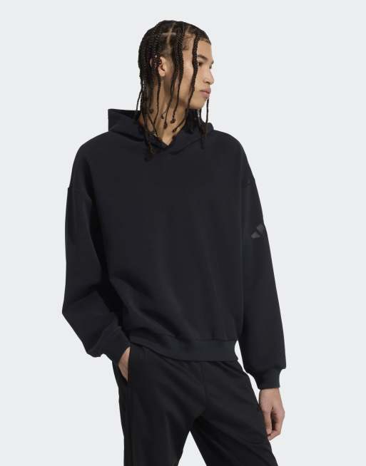 adidas performance Soft luxe hoodie in black, 3 of 4