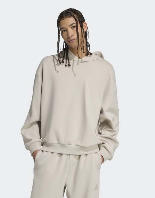 adidas Performance – Soft Luxe – Kapuzenpullover in Beige
