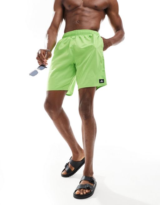  adidas Performance solid CLX classic-swim shorts in green