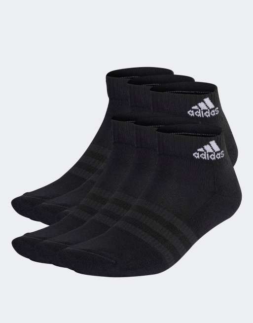 adidas Performance - Sorte ankelsokker i sportsstil med stødabsorbering i pakke med 6 par