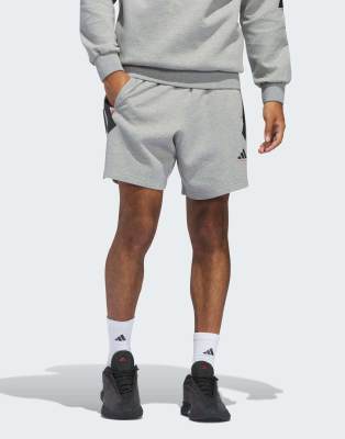 adidas Performance - Spacer - Unisex-Basketball-Shorts in meliertem Mittelgrau