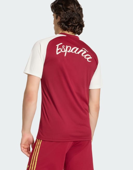 adidas Performance Spain 26 away pre match jersey in team collegiate burgundy 2, 4 of 4