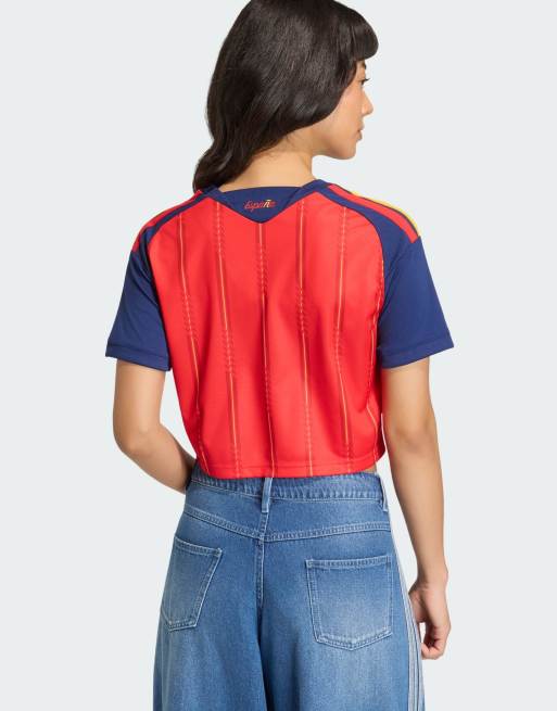 adidas Performance – Spanien 26 – Cropped-Heimtrikot in lebendigem Rot, 2 von 4