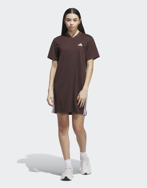 adidas performance Sport craft shift dress in shadow brown