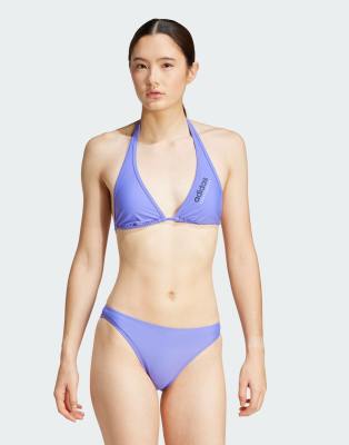 adidas Performance - Sportbekleidung - Wattiertes Neckholder-Bikinioberteil in Kobaltblau und Dunkelblau