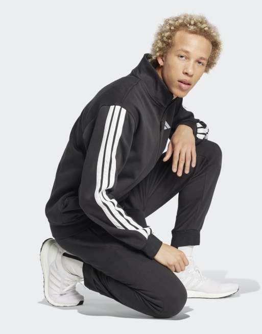 adidas performance - Sportkleding - Basic 3-Stripes fleece trainingspak in zwart, 3 van 4