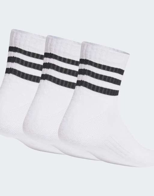 adidas Performance - Sportstøj - Pakke med 3 par hvide sportssokker med lavt snit, 3 sorte striber og stødabsorbering, 2 af 3