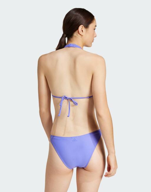 adidas Performance - Sportstøj - Polstret koboltblå bikini med mørkeblåt logo og nakkestrop, 3 af 4