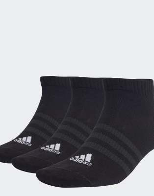 adidas performance - Sportswear - 3 Paar niedrig geschnittene, dünne, leichte Socken in Schwarz / Weiß