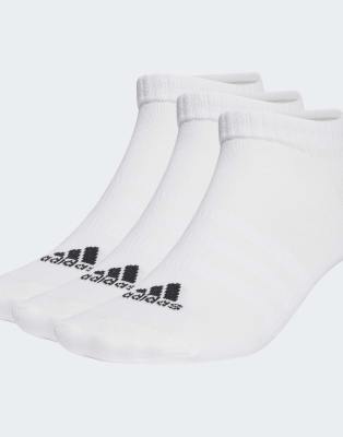 adidas Performance - Sportswear - 3 Paar niedrig geschnittene, dünne, leichte Socken in Weiß / Schwarz