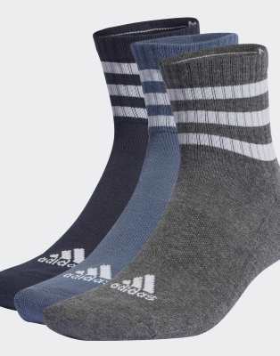 adidas performance - Sportswear - 3 Paar niedrig geschnittene, gepolsterte Socken in Legend Ink / Preloved Ink / Dunkelg...