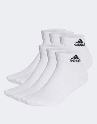 adidas Performance - Sportswear - 6er-Pack gepolsterte Knöchelsocken in Weiß