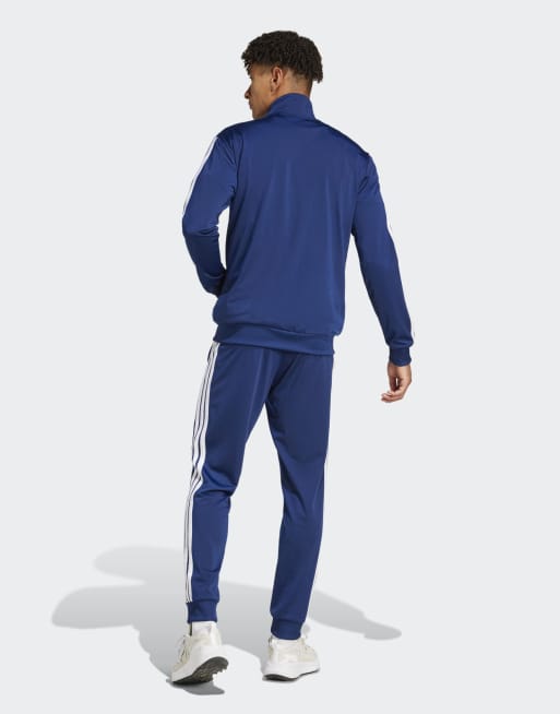 adidas performance – Sportswear – Basic-Trainingshose aus Trikot-Stoff in Dunkelblau mit den drei Streifen, 2 von 4