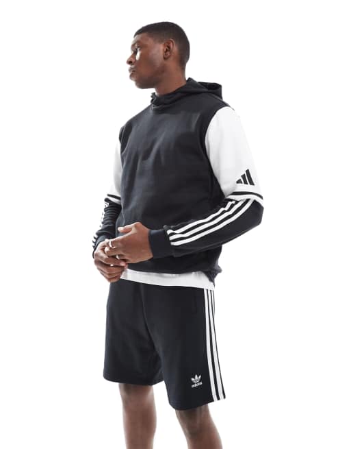 adidas Performance - Squadra 25 - Felpa con cappuccio nera e bianca
