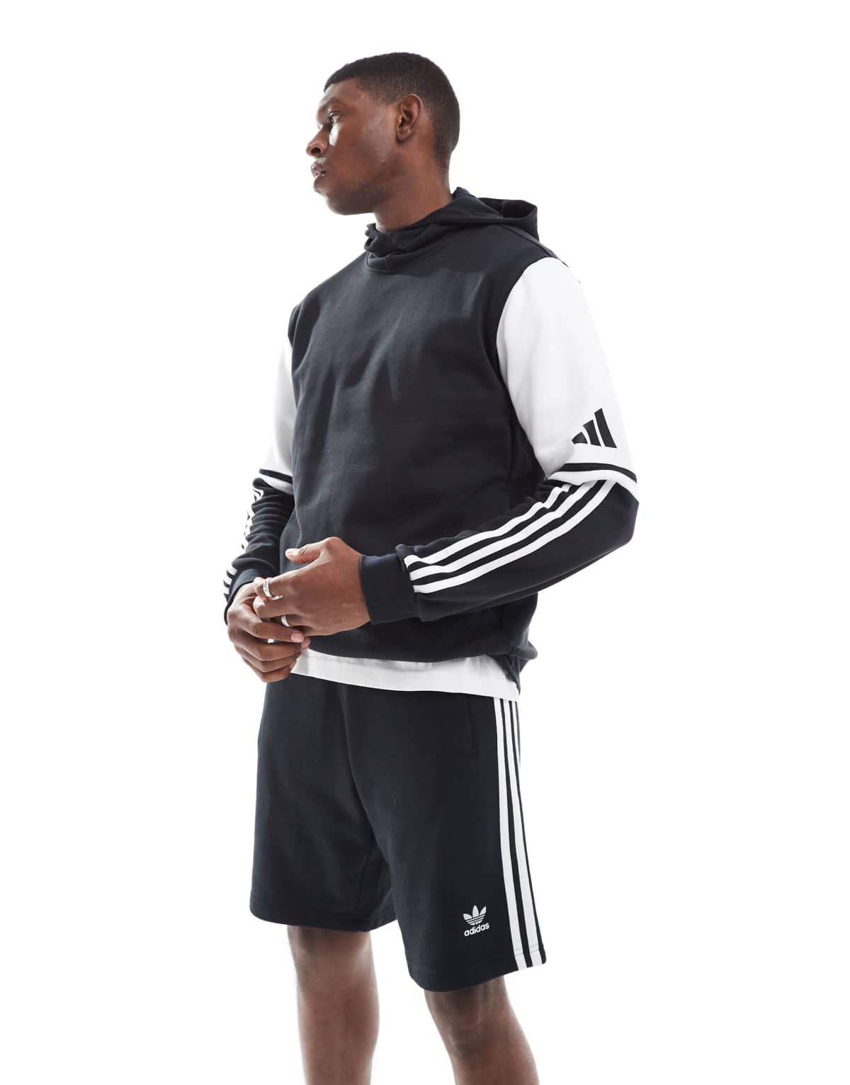 adidas performance Squadra 25 sweat hoodie in black / white