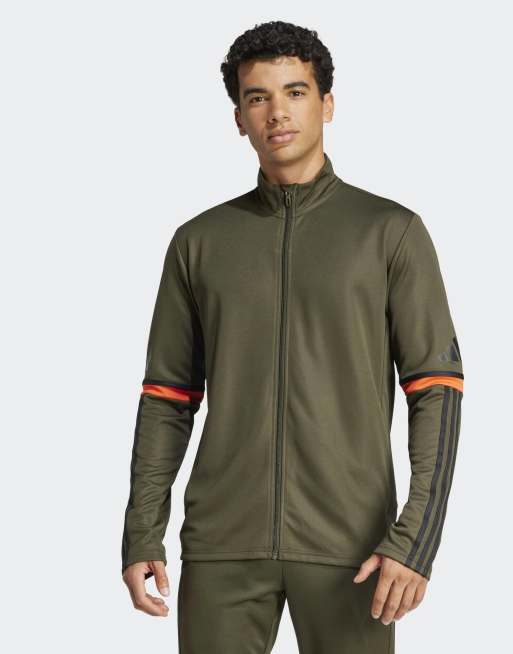 adidas Performance – Squadra 25 – Trainingsjacke in Night Cargo / Schwarz / Semi Impact Orange