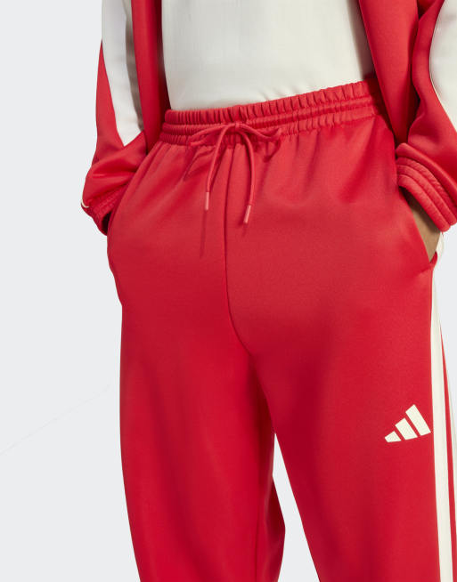 adidas Performance - Stadion - Trainingsbroek in robijnrood en gebroken wit, 4 van 4