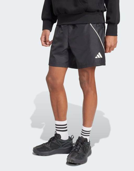 adidas performance – Stadium – Czarno-białe szorty dresowe
