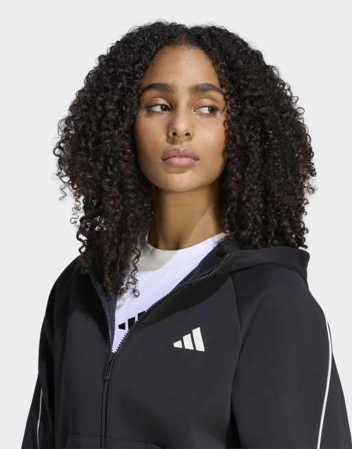 adidas performance - Stadium - Felpa con cappuccio e zip nera con logo piccolo, 4 di 4