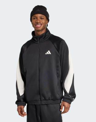 Adidas Nero Felpa Con Zip - Immagine 6