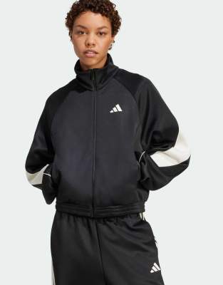 Adidas Donna Noir Giacca Sportiva Da Stadium - Immagine 4