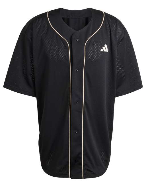 adidas performance Stadium mesh baseball shirt in black, 5 of 5