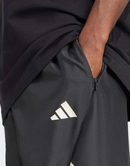 adidas performance Stadium pants in black / off white, 3 of 5