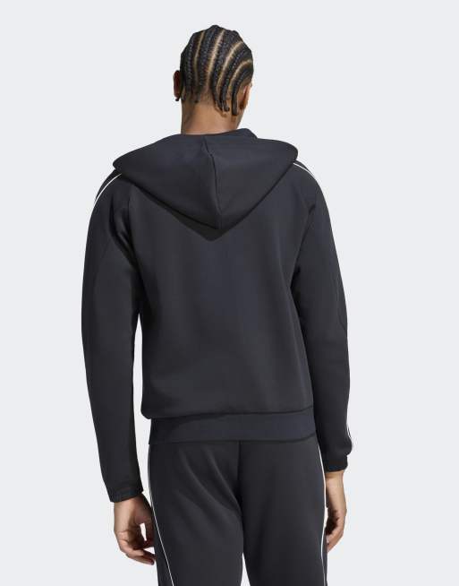 adidas Performance – Stadium – Svart huvtröja med liten logga och dragkedja, 2 av 4