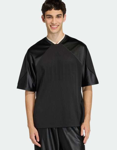 adidas Performance – Stadium – Svart och naturvit t-shirt i mesh med tryck - view 1