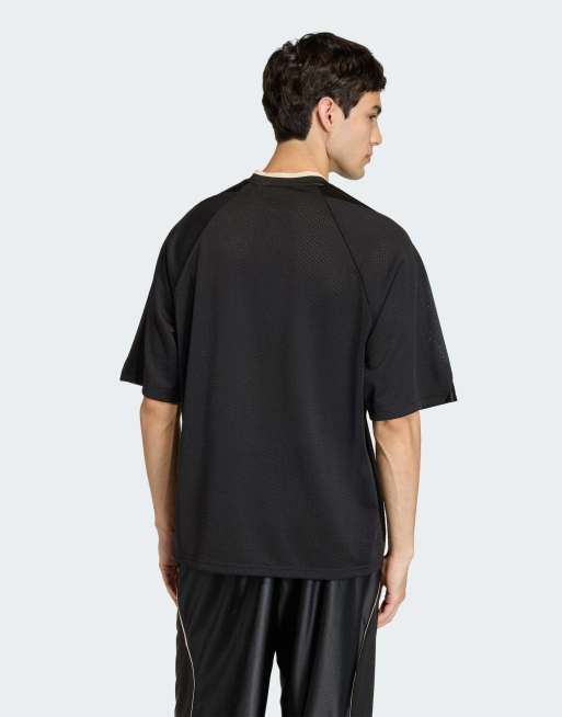 adidas Performance – Stadium – Svart och naturvit t-shirt i mesh med tryck, 4 av 4