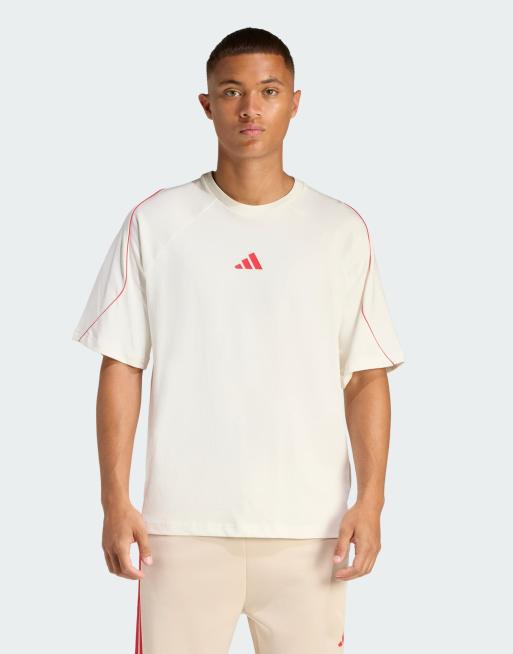 adidas performance - Stadium - T-shirt bianco sporco/puro rubino, 2 di 4