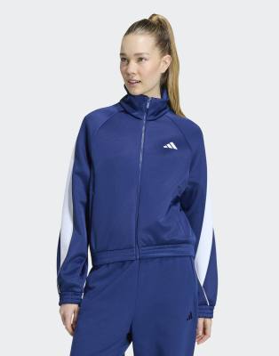 Adidas Donna Bleu Giacca Sportiva Da Stadium - Immagine 4