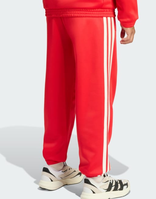 adidas performance Stadium track pants in pure ruby / off white, 2 of 4