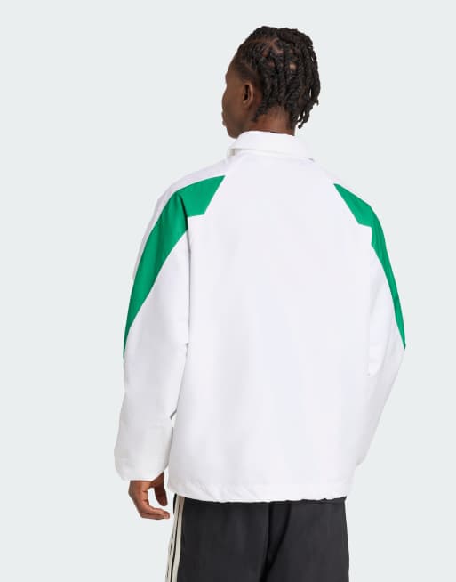 adidas performance Stadium tracktop in white / green