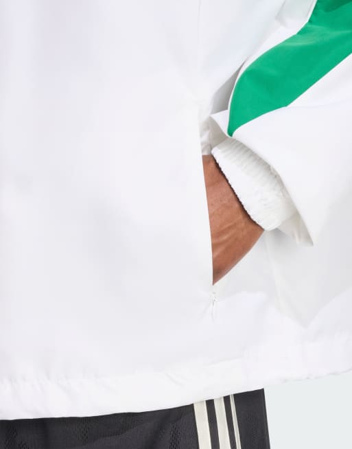 adidas performance Stadium tracktop in white / green