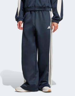 adidas Performance - Stadium - Trainingshose in Aurora Ink / Wollweiß mit 3 Streifen-Marineblau