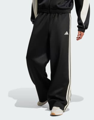 adidas Performance - Stadium - Trainingshose in Schwarz / Wollweiß mit 3 Streifen