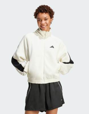 adidas Performance - Stadium - Trainingsjacke in Wollweiß/Schwarz