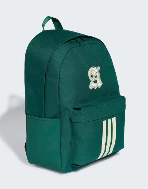 adidas performance - Stadium - Zaino verde college e avorio con grafica, 3 di 4