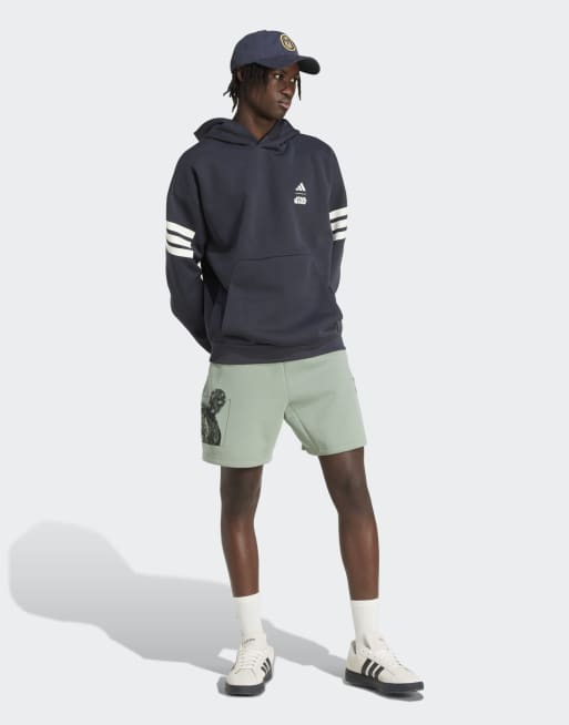 adidas performance – Star Wars The Mandalorian – Srebrnozielone luźne szorty, 4 z 4