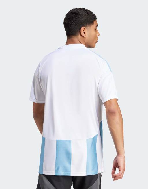 adidas Performance – Striped 24 – Jasnoniebiesko-biała koszulka piłkarska w paski, 2 z 4
