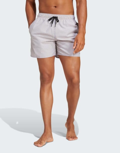 adidas Performance stripey classics swim shorts short length in blue - view 1