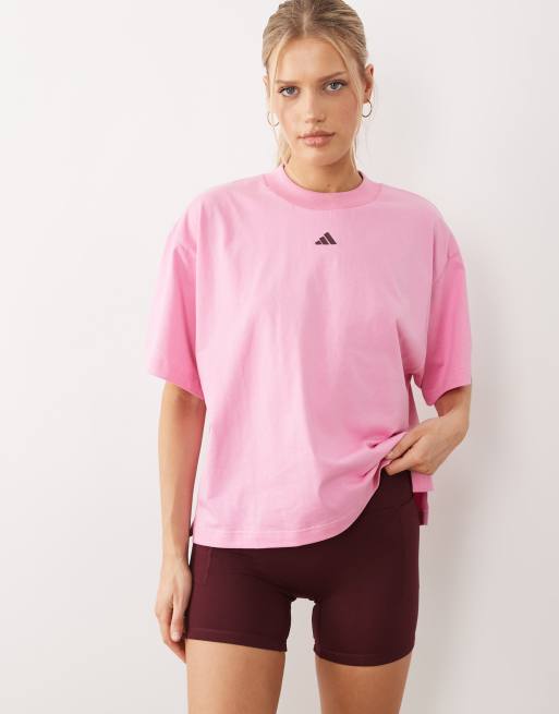 adidas Performance – Studios – Booty-Shorts in Burgunderrot mit drei Streifen, 3 von 5