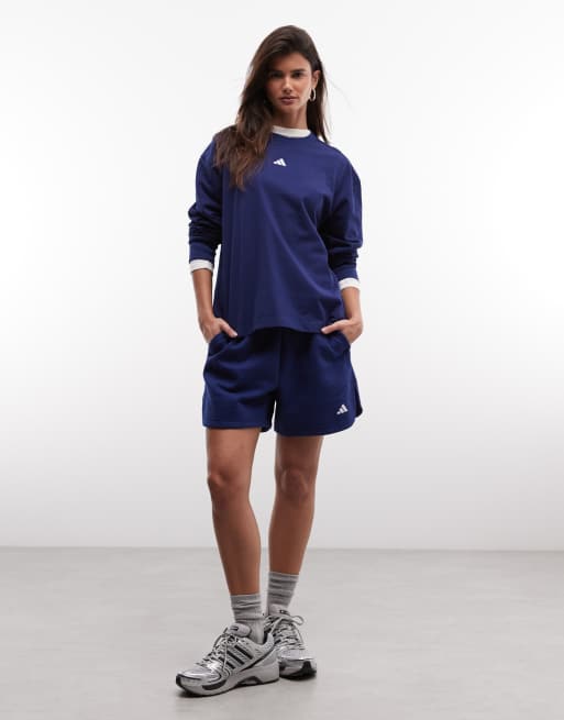 adidas Performance – Studios – Langärmliges Oberteil in Marineblau mit den drei Streifen, 3 von 4