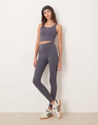 adidas Performance - Studios - Leggings in Marineblau mit den drei Streifen