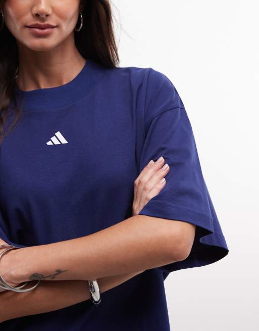 adidas Performance – Studios – T-Shirt in Marineblau mit den drei Streifen, 3 von 4