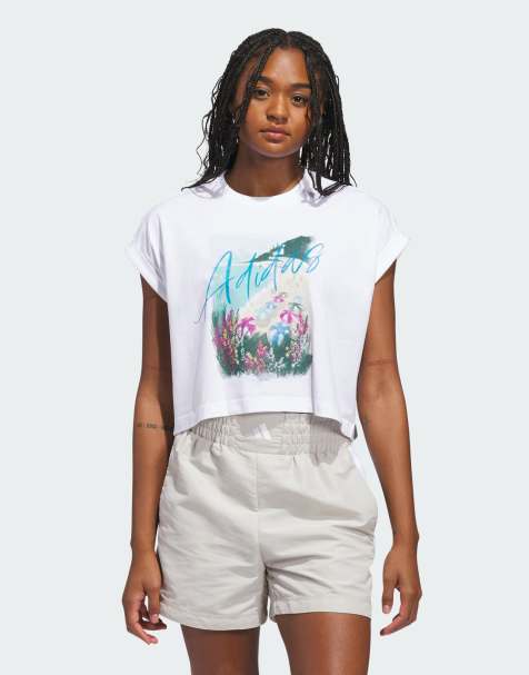 adidas Performance - Summer Romance - T-shirt met grafische print in wit - view 1