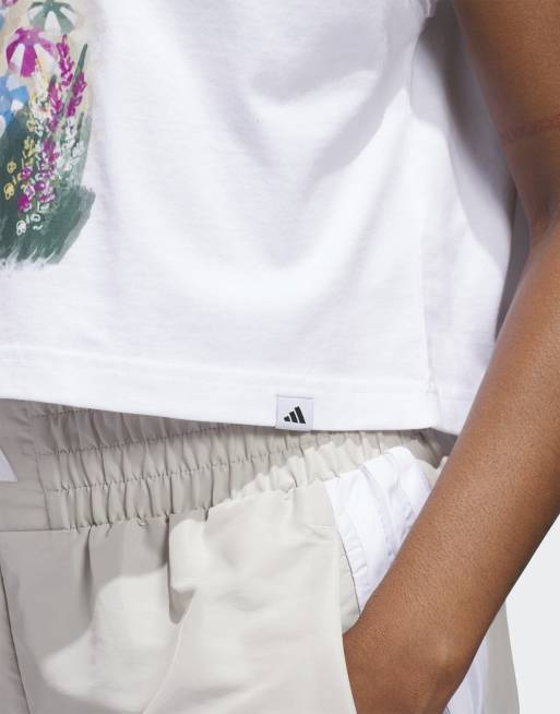 adidas Performance - Summer Romance - T-shirt met grafische print in wit, 2 van 4