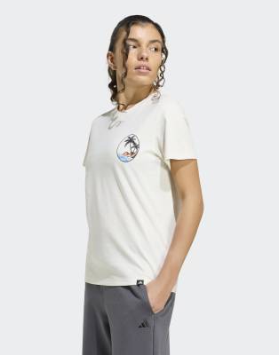 adidas Performance - Summer Slide - Grafik-T-Shirt in Wollweiß