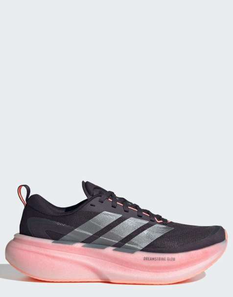 adidas performance Supernova glide löparskor i svart och ljusrosa - view 1